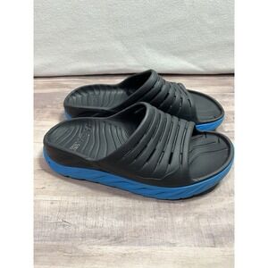 Mens Hoka One One Ora Recovery Slide 1099673 M 9 Sandals Ebony Blue Sport Shoes